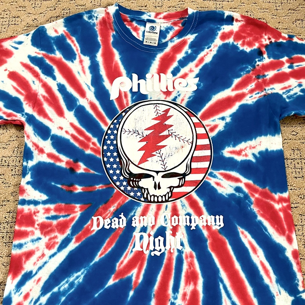 🐢⚾️ '22 Grateful Dead & Company Band Live Phila. Phillys Baseball Tie Dye Tee